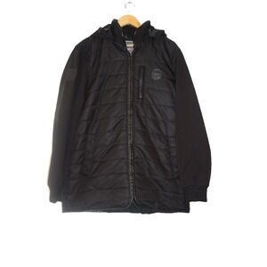 DIXXON Flannel Company The Resistor Puffer Jacket Black Mens L‎ Hooded Full Zip